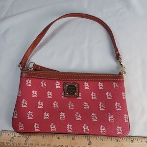 Dooney & Bourke St Louis Cardinals MLB Wristlet Red Leather Logo Purse
